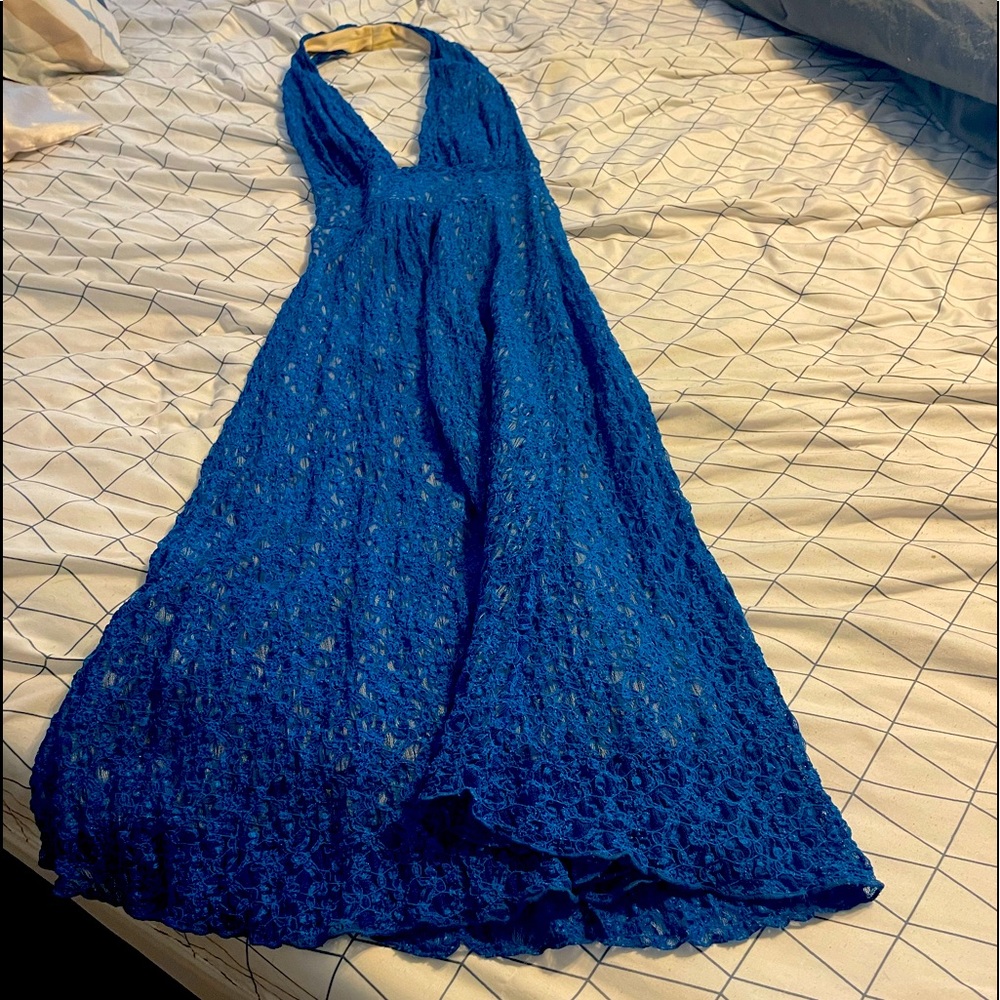 Blue lace dress